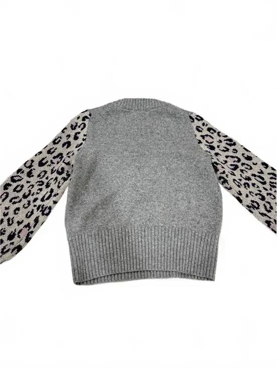 Madewell Gray Tensley Leopard Print Balloon Sleeve Pullover Sweater- Size Small - Picture 5 of 9
